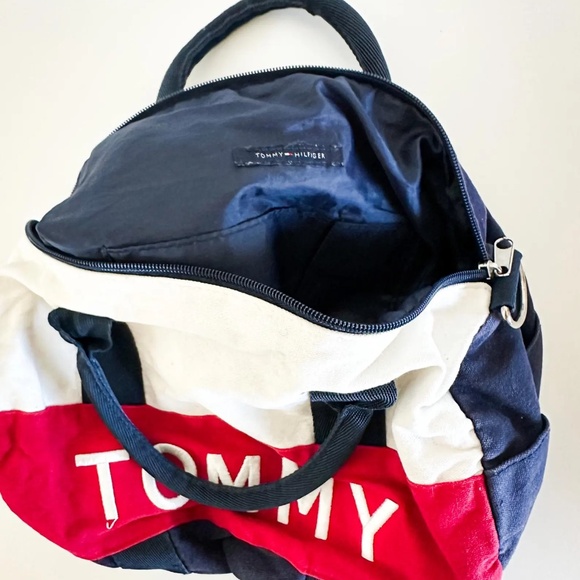 90s Tommy Duffle Bag | Vintage 90s Tommy Blue, Red and White Duffel Bag - Picture 4 of 7